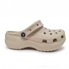 Sandalias Planas Mujer Crocs Classic Platform Clog W Beig