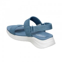 Sandalias Planas Mujer Skechers Ultra Flex 3.0 All About U Celeste