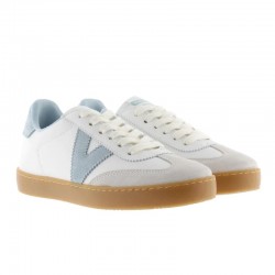 Sneakers Mujer Victoria Berlín Ciclista Piel & Serraje Celeste