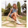 Sneakers Mujer Victoria Berlín Ciclista Piel & Serraje Celeste