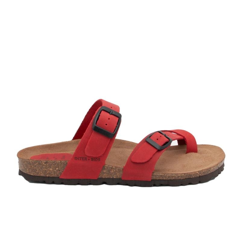 Sandalias Planas Mujer Inter-Bios 7212 Rojo