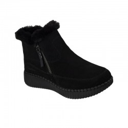 Botines Planos Mujer Skechers Wilshire Blvd - Fresh Zip Negro-Negro