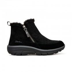 Botines Planos Mujer Skechers Easy Going - High Zip 2 Negro-Negro