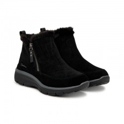 Botines Planos Mujer Skechers Easy Going - High Zip 2 Negro-Negro