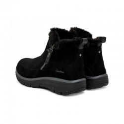 Botines Planos Mujer Skechers Easy Going - High Zip 2 Negro-Negro