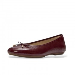 Bailarinas Mujer Fitflop Delicato Bow Textured Patent Burdeos