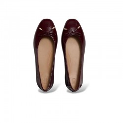 Bailarinas Mujer Fitflop Delicato Bow Textured Patent Burdeos