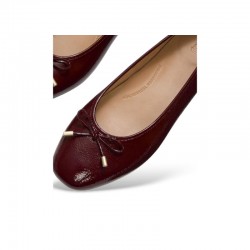 Bailarinas Mujer Fitflop Delicato Bow Textured Patent Burdeos