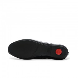 Bailarinas Mujer Fitflop Delicato Bow Textured Patent Negro