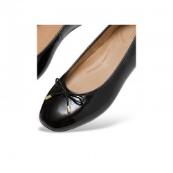 Bailarinas Mujer Fitflop Delicato Bow Textured Patent Negro