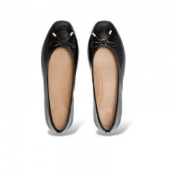 Bailarinas Mujer Fitflop Delicato Bow Textured Patent Negro