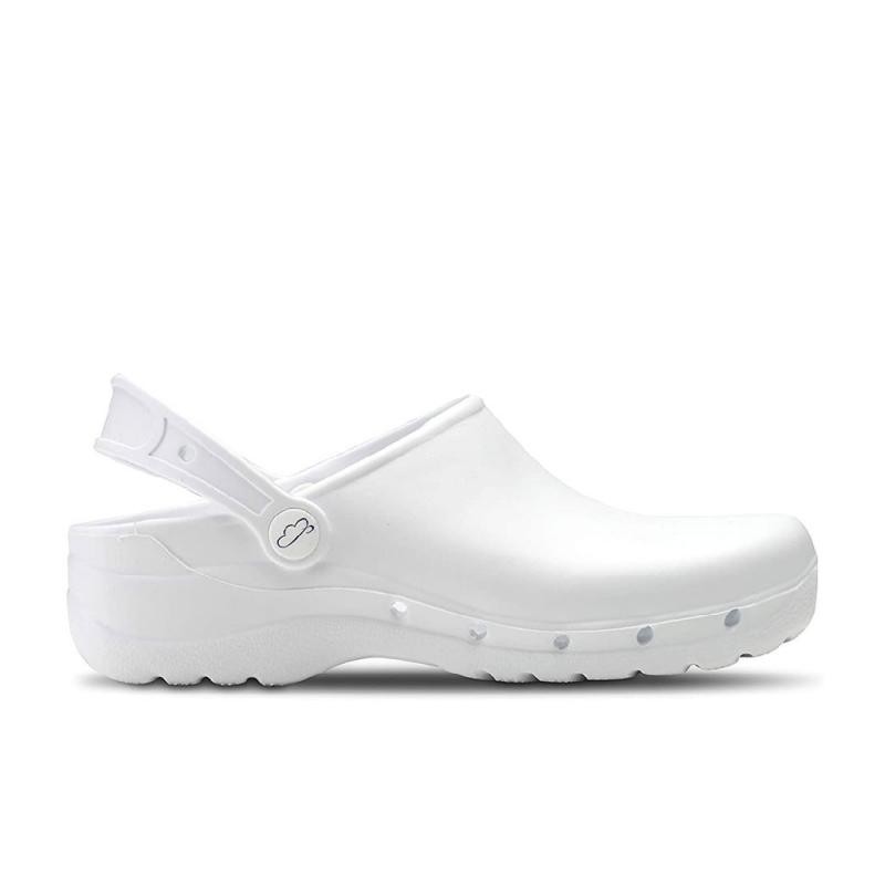 Zuecos Mujer Feliz Caminar Flotantes Blanco