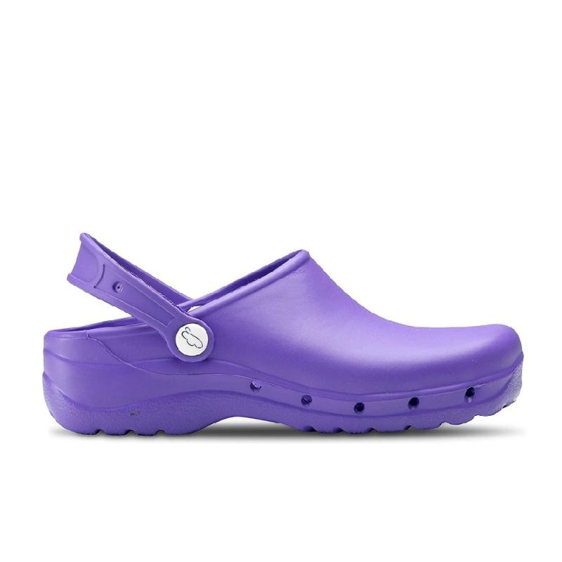 Zuecos Mujer Feliz Caminar Flotantes Morado