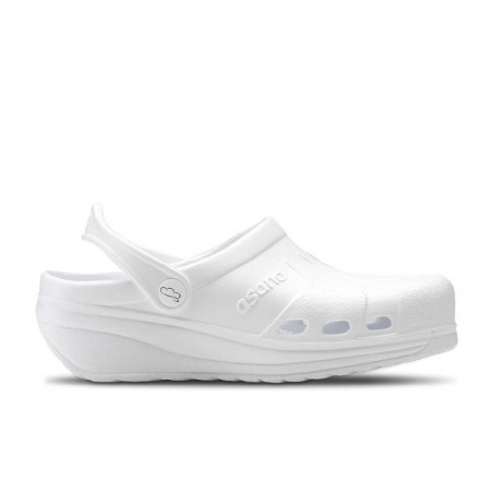 Zuecos Mujer Feliz Caminar Asana Blanco