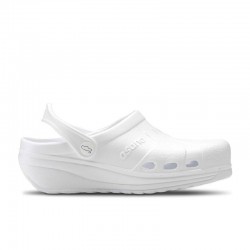 Zuecos Mujer Feliz Caminar Asana Blanco