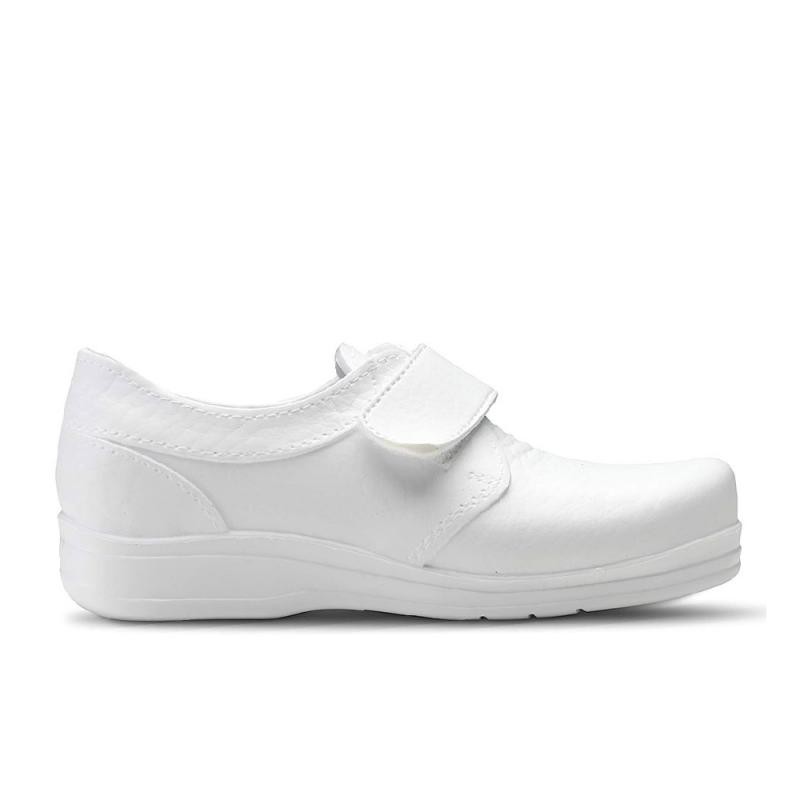 Zuecos Mujer Feliz Caminar Flotante Velc Blanco