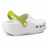 Zuecos Mujer Feliz Caminar Asana Blanco-Verde
