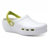 Zuecos Mujer Feliz Caminar Asana Blanco-Verde