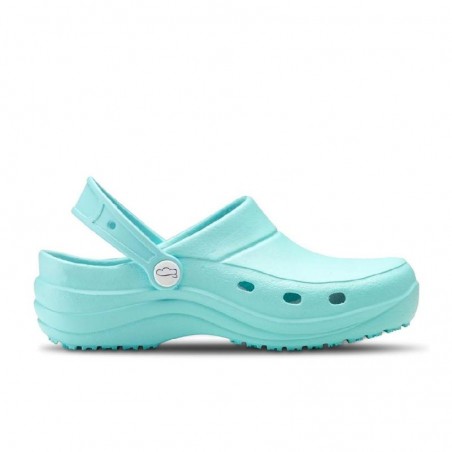 Zuecos Mujer Feliz Caminar Sirocos Celeste