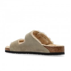 Sandalias Planas Mujer Birkenstock Arizona Shearlg Taupe