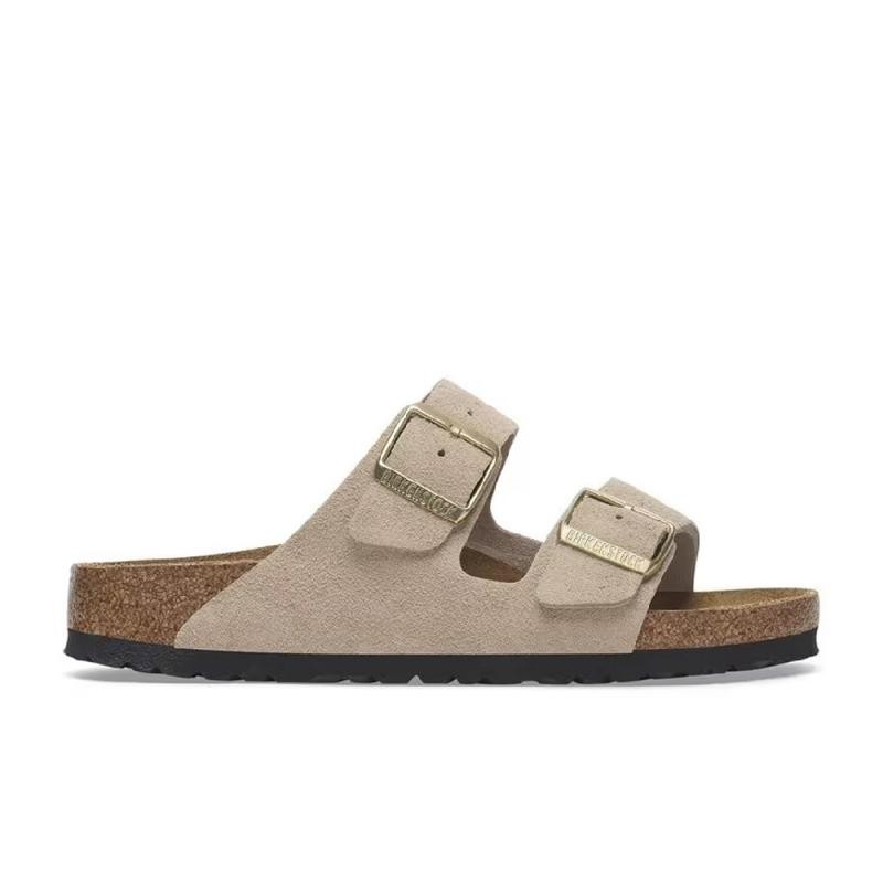 Sandalias Planas Mujer Birkenstock Arizona Leve Beig