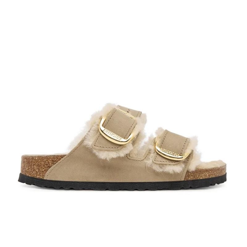 Sandalias Planas Mujer Birkenstock Arizona Shearlg Marron